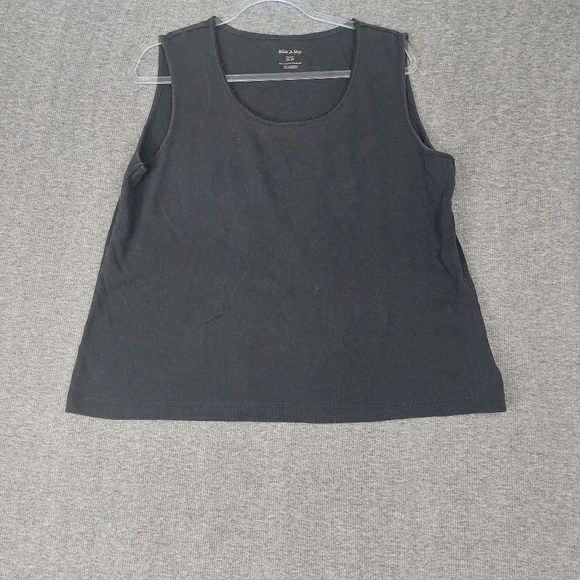 White Stag Tops - WHITE STAG WOMENS BLACK SLEEVELESS ROUND NECK WIDE STRAP TANK TOP SIZE XL